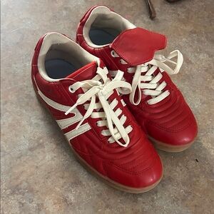 Steve Madden Red and White Athletic Shoes